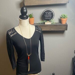 Elegant Black Lace Women's Top